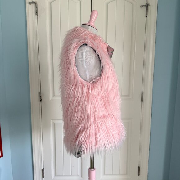 Dolls Kill Sugar Thrillz Reversible Pastel Pink Fur Shiny Silver Puffer Vest - Picture 3 of 14